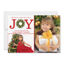 Joy Wreath 2 Fotos Pontos Vermelhos - Cartão de Na