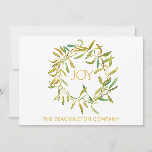 *~* JOY Wreath Corporate Holiday Card (Frente)