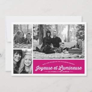 Joyeuse et Lumineuse 3 carte de foto de férias