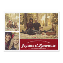 Joyeuse et Lumineuse 3 carte de foto de férias