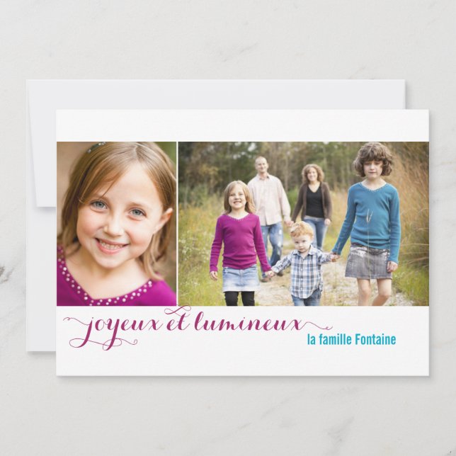 Joyeux e lumineux de vacances carte foto avec (Frente)