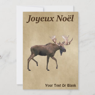 Joyeux Noё l - Touro Moose No Papel Antigo
