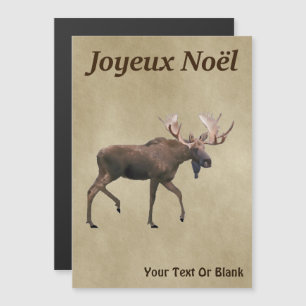 Joyeux Noёl - Alce Macho em Papel Antigo