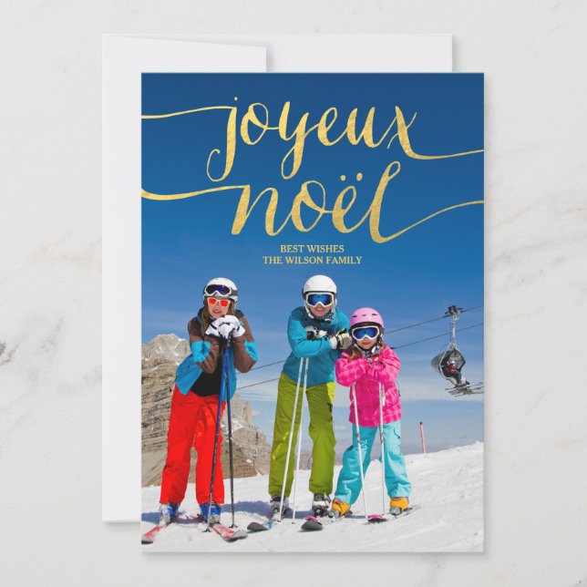 Joyeux Noel | Cartão com fotos de Férias (Frente)