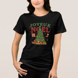 Joyeux Noël Christmas Tree French Holiday T-Shirt