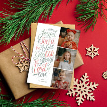 Joyful Christian Christmas Três Cartão com fotos
