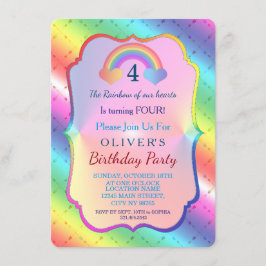 Joyful Rainbow Arrows BOY Convite de aniversário