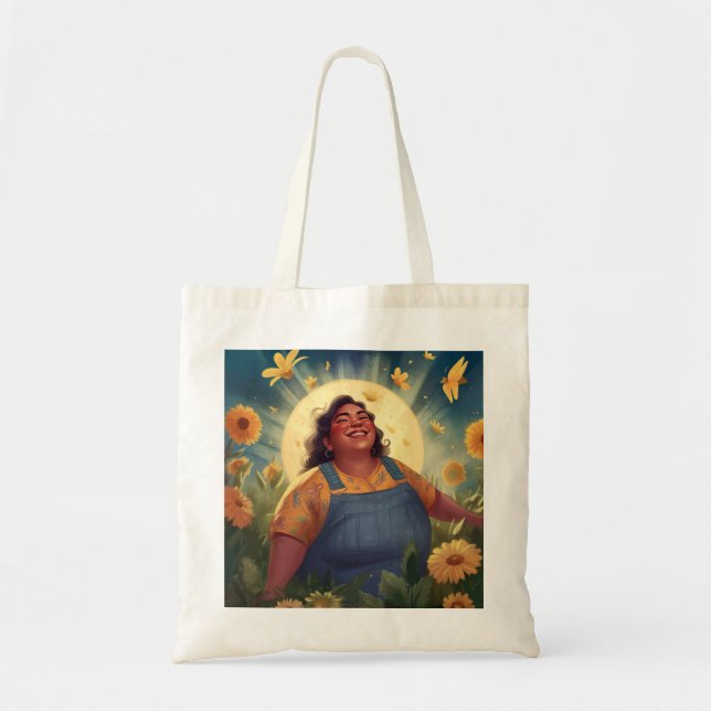 Joyous Woman Bathing in Garden Moonlight Bolsa (Frente)