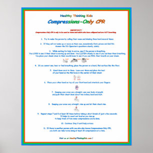 Jr. Heart Squad Compressions Only CPR Poster Lg