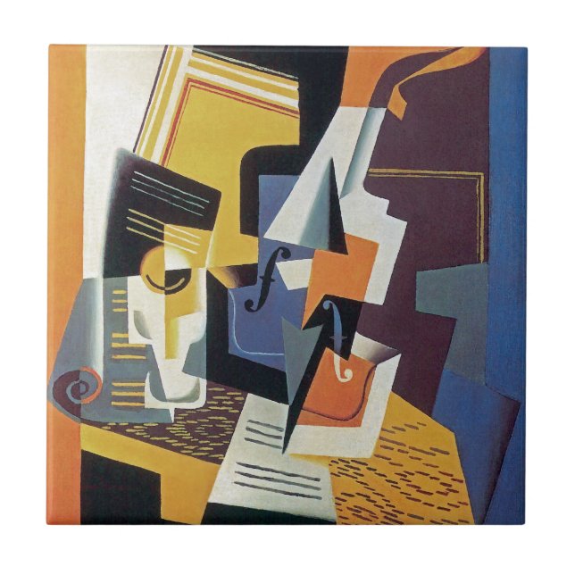 Juan Gris - Violin e Glass - Abstrato Art (Frente)