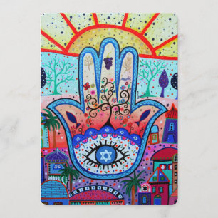 JUDAIC HAMSA BAT BAR MITZVAH CONVITE