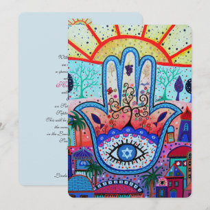 JUDAIC HAMSA BAT BAR MITZVAH CONVITE