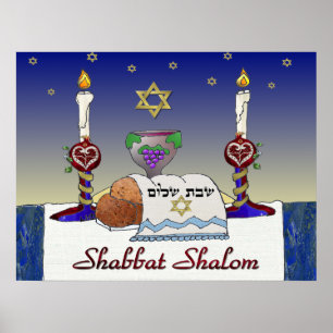 Judaica Shabbat Shalom Art Impressão