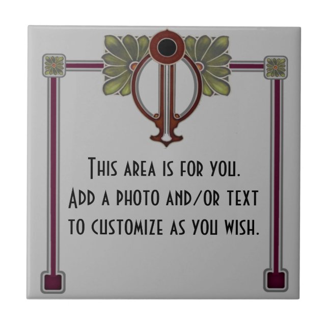 Jugendstil Art Nouveau/Deco c1900 Repro Cinza Burg (Frente)