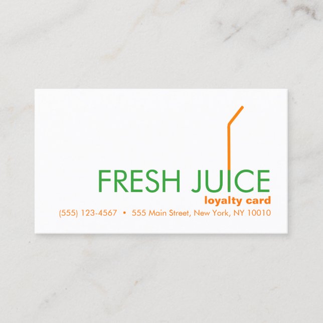 Juice de cliente Cartão de Reembolso de Fidelidade (Frente)