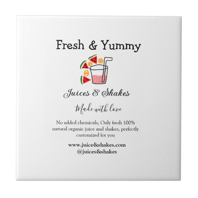 Juices e shakes website de negócios de restaurante (Frente)