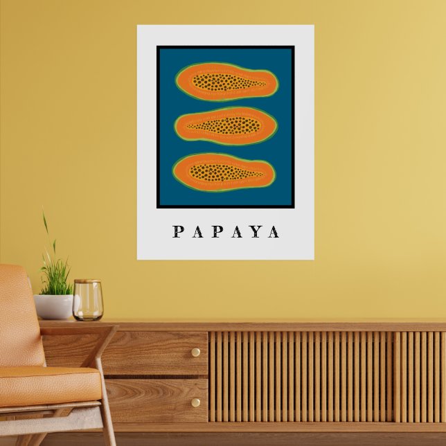 Juicy Trio Papaya White Poster (Sala de Estar 2)