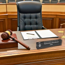 Juiz do Tribunal Elegante Nameplate Black Desk