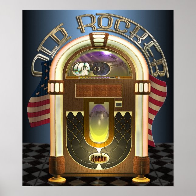 Jukebox Old Rocker Poster (Frente)