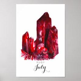 Julho Birthstone - Ruby Watercolor | POSTER
