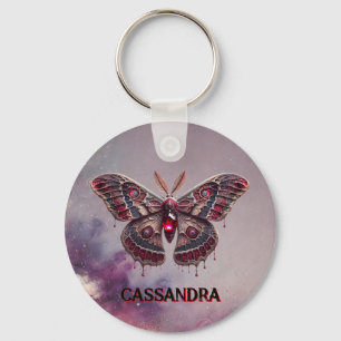 Julho - Chaveiro de Birthstone - Ruby Moth Design