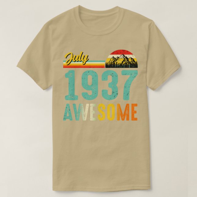 Julho De 1937 Camisa De Presente De Aniversário Vi (Frente do Design)
