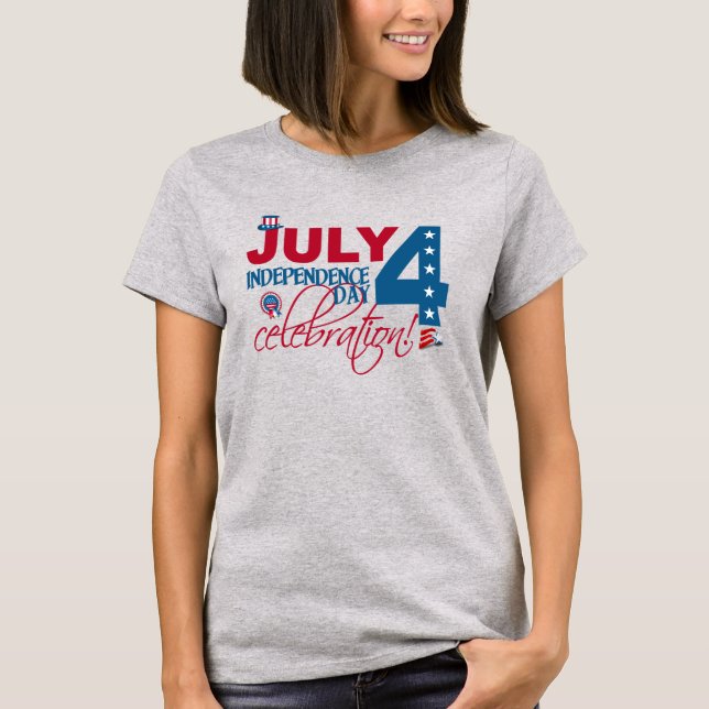 JULY 4 Camisa de celebração, de dois lados (Frente)