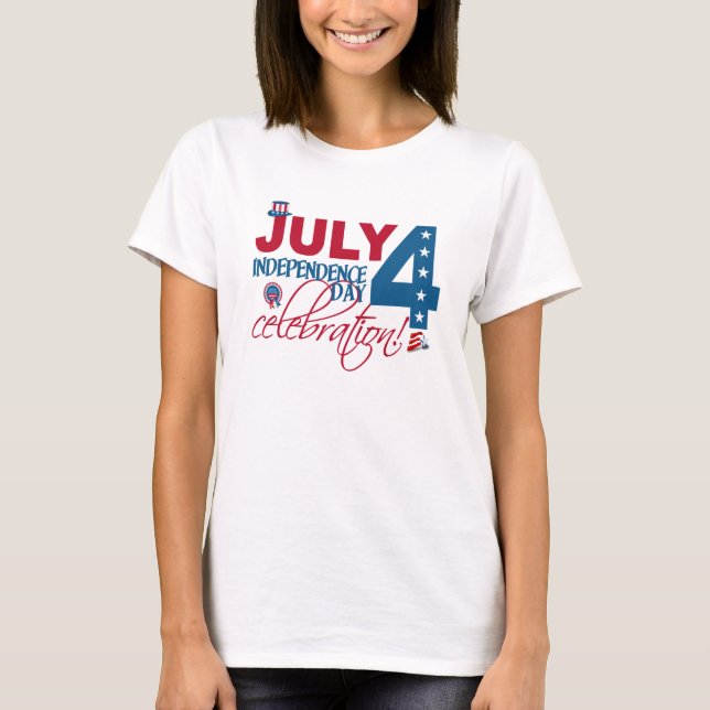 JULY 4 Camisa de celebração - escolha estilo (Frente)
