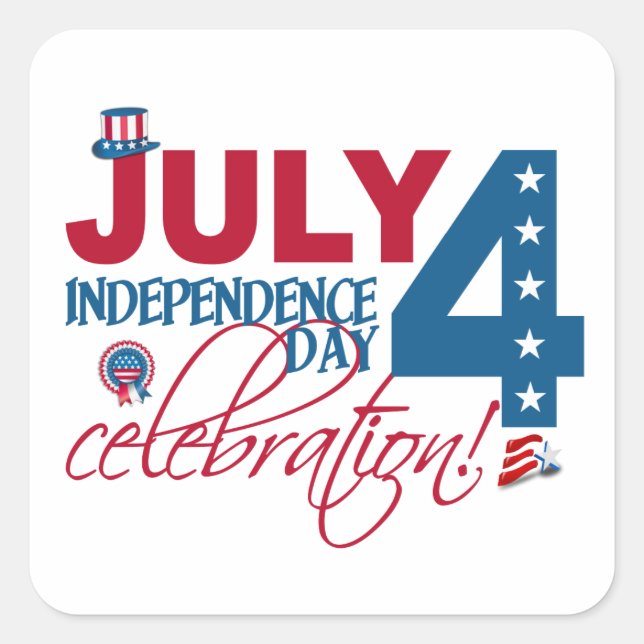 JULY 4 Etiquetas de celebração (Frente)