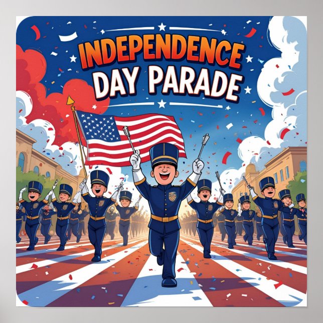 July 4th Parade Celebration Poster Download (Frente)