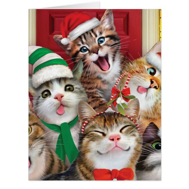 Jumbo Feliz Natal para Zoo Cartão de Natal (Frente)