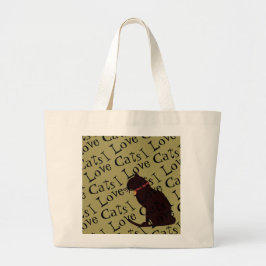 Jumbo I Love Cats Moss Graphic Bolsa