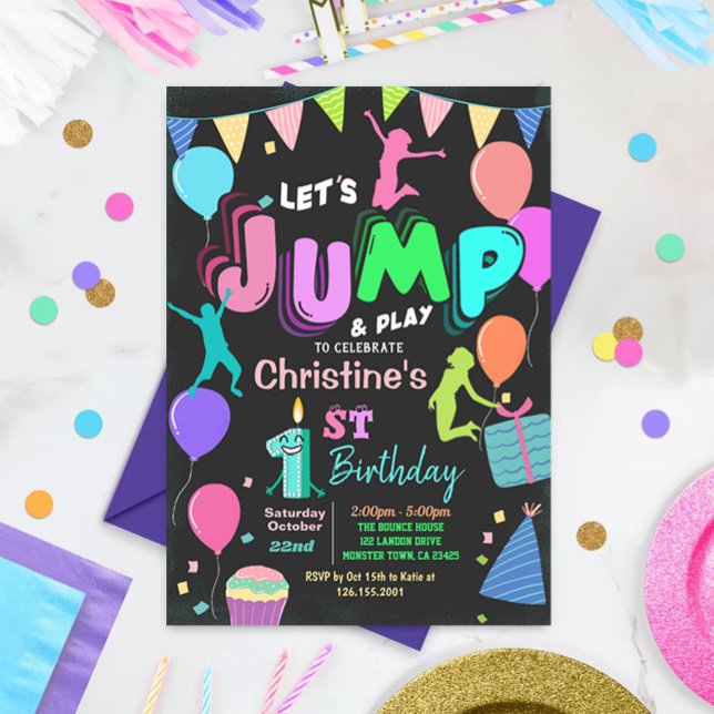 Jump Birthday Convite Saltando Grupo Trampoline (Criador carregado)