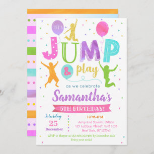 Jump Birthday - Partido Trampoline do Convite de S