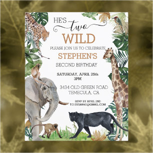 Jungle Safari Dois Aniversário Selvagem Pantera Ne