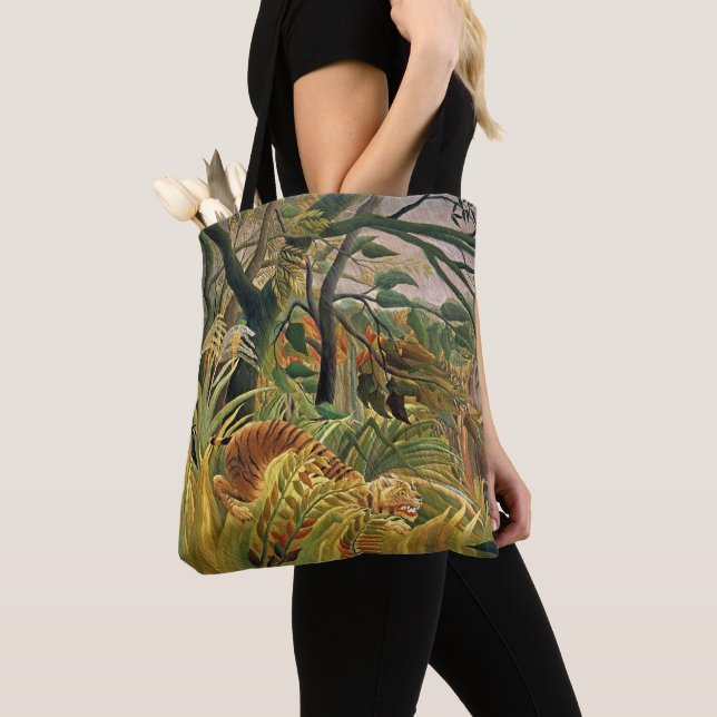 Jungle Storm Tiger – Rousseau Art Tote (Close Up)