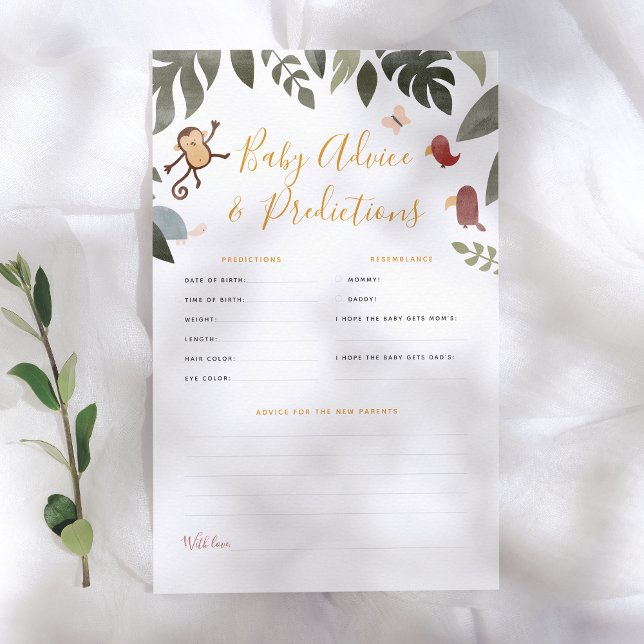 Jungle Storybook Baby Predictions & Advice Game (Criador carregado)