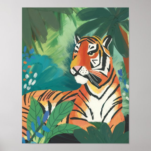 Jungle Tiger Art Impressão (Frente)