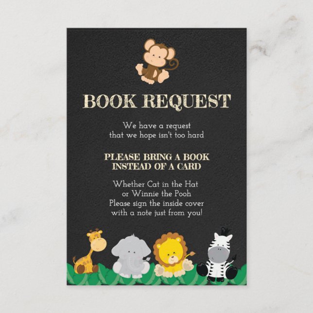 Jungle Traga um cartão de livro, Safari Traga um c (Frente)