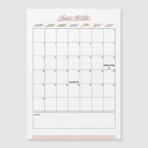 Junho de 2025 Calendário Magnético