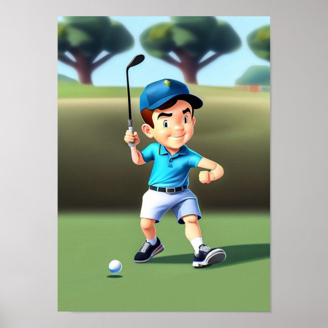 Junior Boys Golf Art Impressão (Frente)