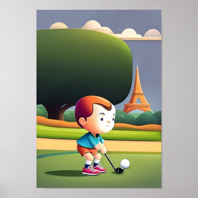 Junior Boys Golf Art Impressão (Frente)