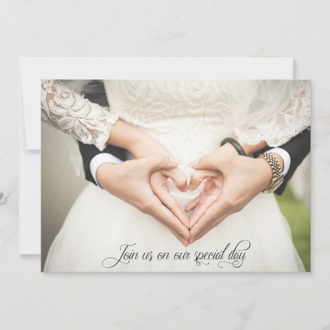 Junte-se a nós no nosso dia especial, convite de c (Frente)