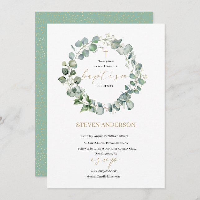 Junte-se a nós para um convite batismo (Frente/Verso)