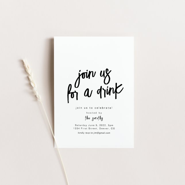 Junte-se a nós para um Convite de festas Bebida (Criador carregado)