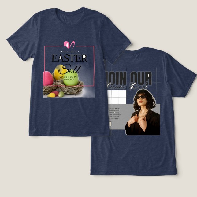 Junte-se à Nossa Venda de Camisetas de Páscoa (Design Frente e Verso)