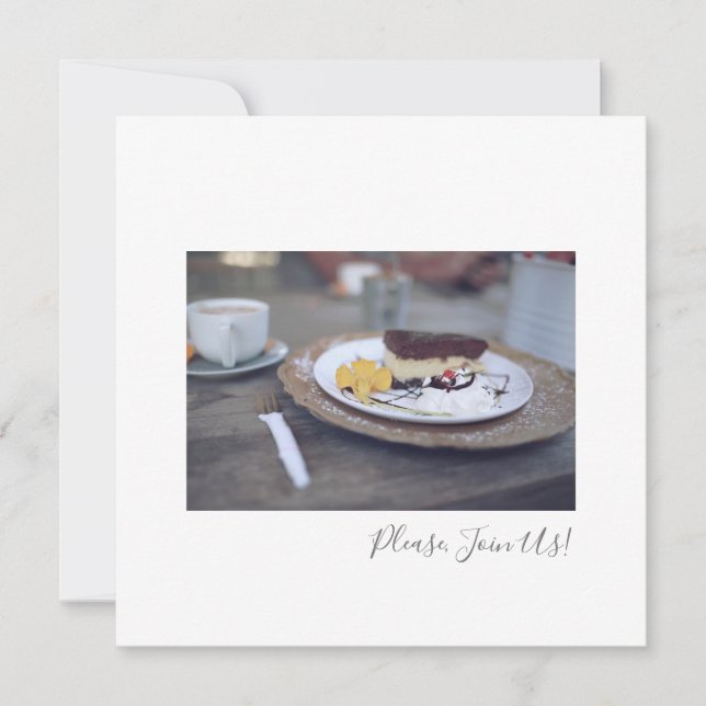 Junte-Se A Um Cartão Flat De Cheesecake De Café (Frente)