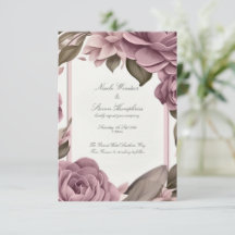 Juntos Convite para Casamento Floral de Mauve Fore