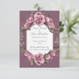 Juntos Convite para Casamento Floral de Mauve Fore