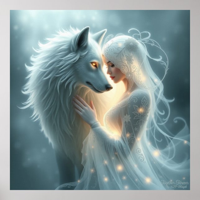 Juntos, Forever AI Fantasy Digital Art Impressão (Frente)